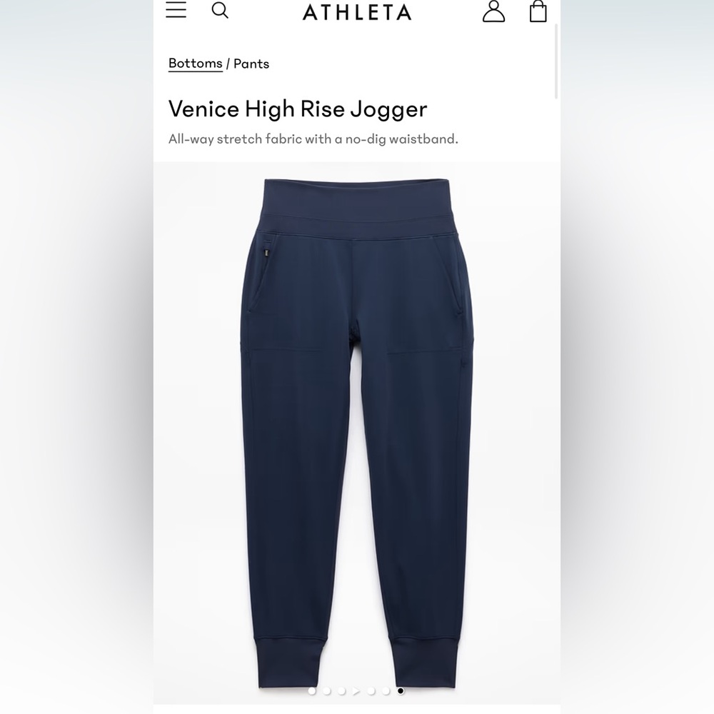 Athleta Venice High Rise Jogger, navy, size small, euc - Picture 1 of 7